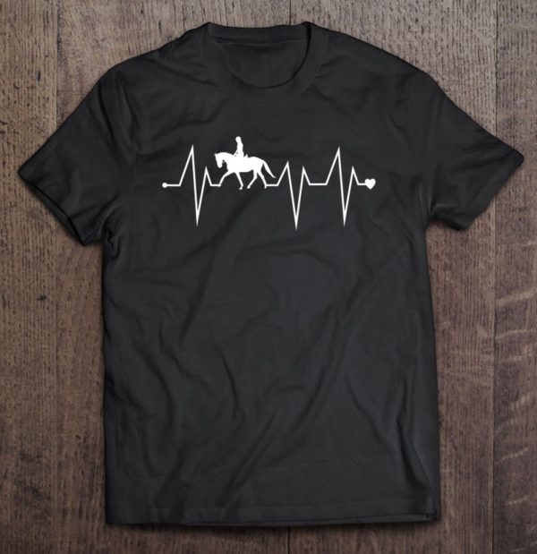 dressage horse riding heartbeat heart pulse rate ekg t-shirt