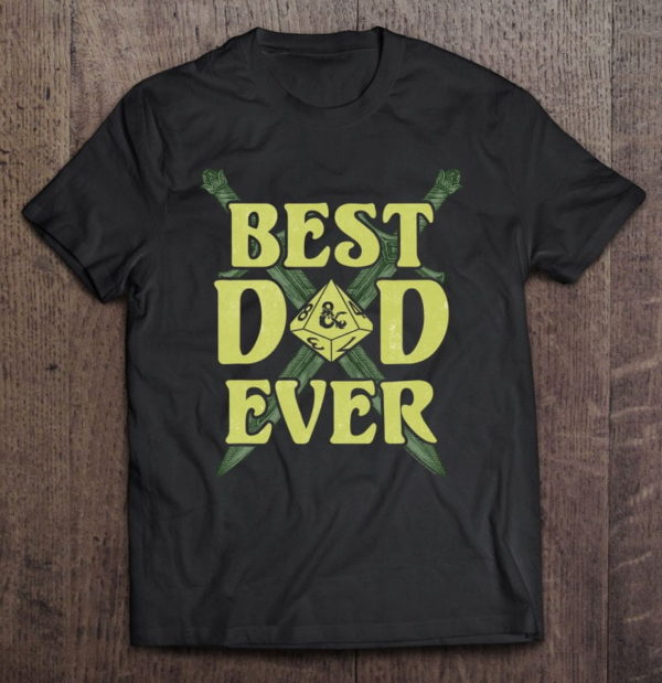 dungeons & dragons father's day best dad ever dice t-shirt