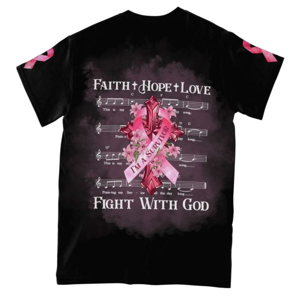faith hope love fight with god all over print t-shirt, pink ribbon breast cancer awareness