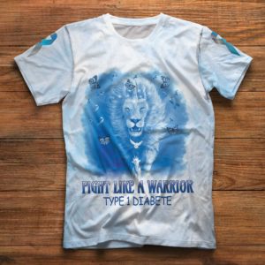 fight like a warrior type 1 diabetes all over print t-shirt, blue tie dye diabetes shirt