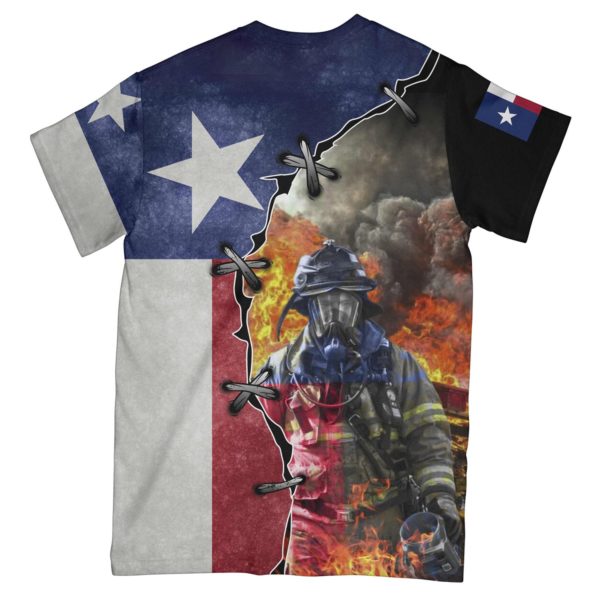 firefighter texas all over t-shirt