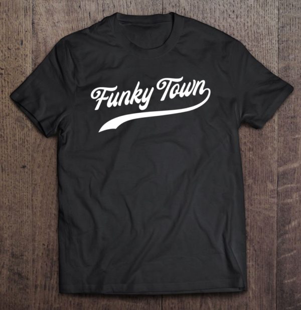 funky town fort worth tx baseball style design t-shirt