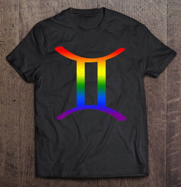 gemini lgbt zodiac sign lgbt rainbow pride gays t-shirt