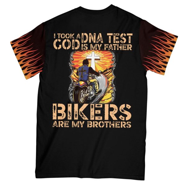 god is my father bikers are my brothers all over t-shirt