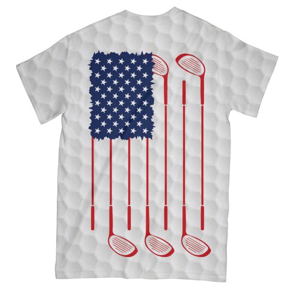 golf american flag all over print t-shirt