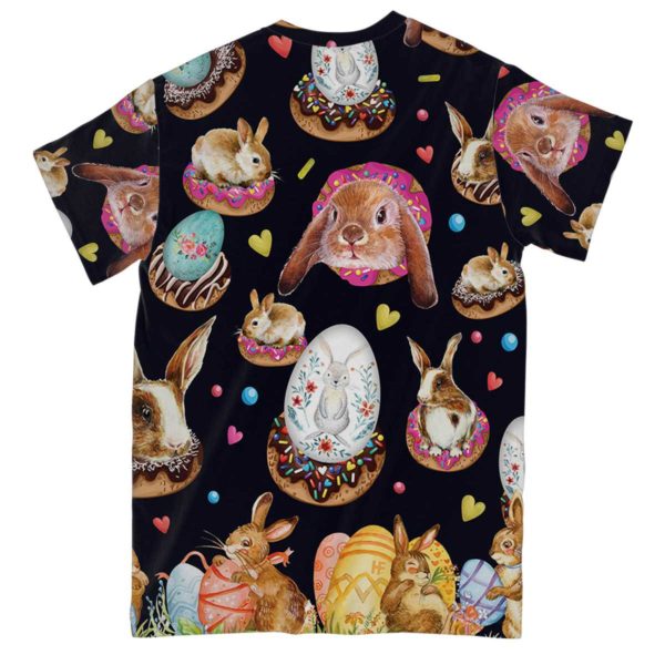 happy easter with sweet doughnuts aop t-shirt