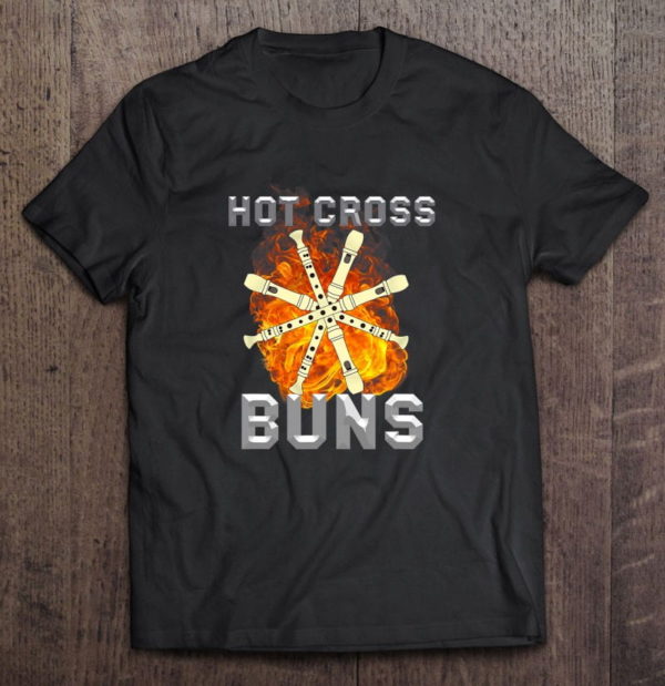 hot cross buns and recorder musical instrument t-shirt
