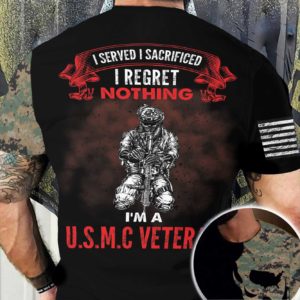 i am a u.s.m.c veteran all over print t-shirt, camouflage veteran shirt