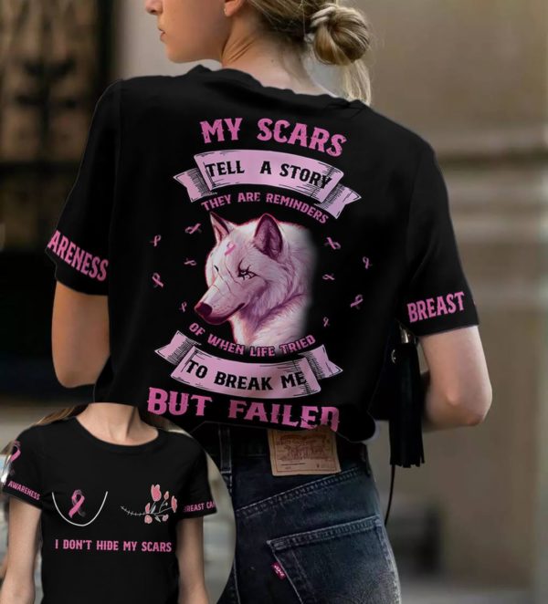 i don't hide my scars breast cancer awareness aop t-shirt