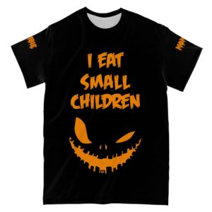 i eat small children all over print t-shirt, horror shirt for halloween day