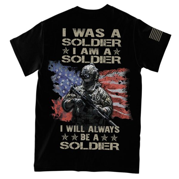 i was a soldier all over print t-shirt, american flag veteran day shirt