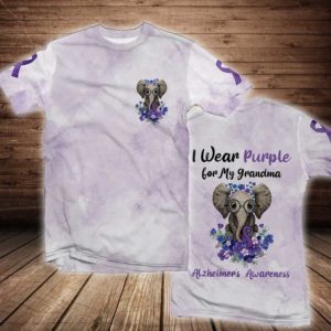 i wear purple for my grandma alzheimer's awareness all over print t-shirt