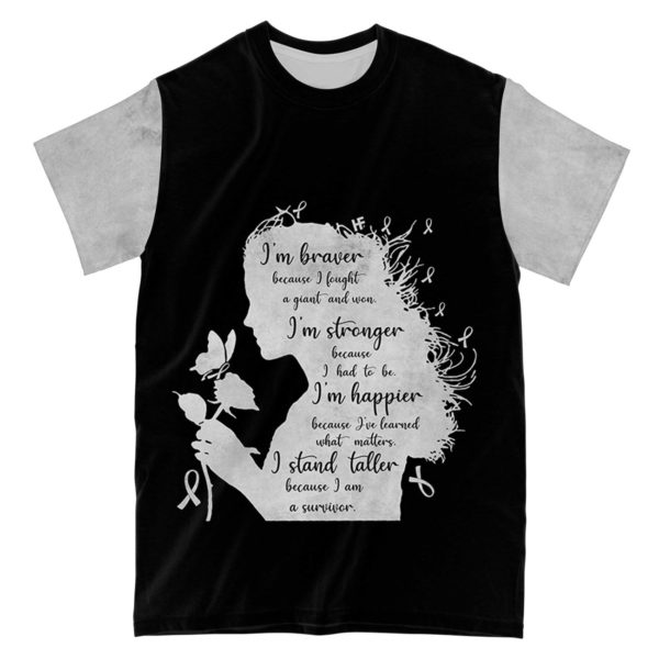 i'm braver because i fought a giant and won all over print t-shirt