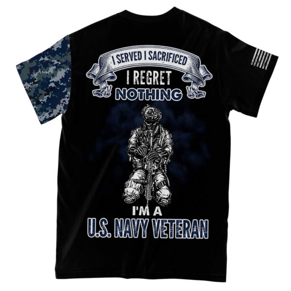 i'm u.s.navy veteran aop t-shirt, us navy veteran blue camouflage