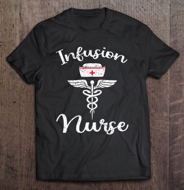 infusion nurse rn heartbeat ekg chemotherapy therapy nurse t-shirt