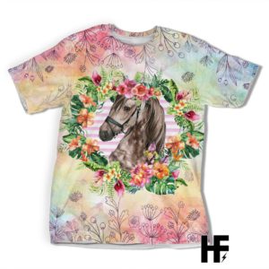 just a girl who loves horse tropical all over t-shirt