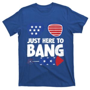 just here to bang firework 4th of july t-shirt