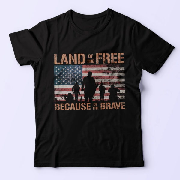 land of the free because of the brave grunge flag ideas, independence day gift t shirt