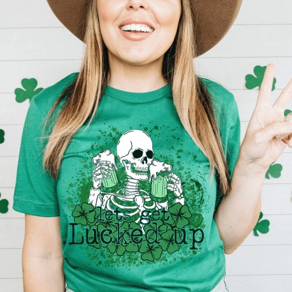 let's get lucked up skull t-shirt