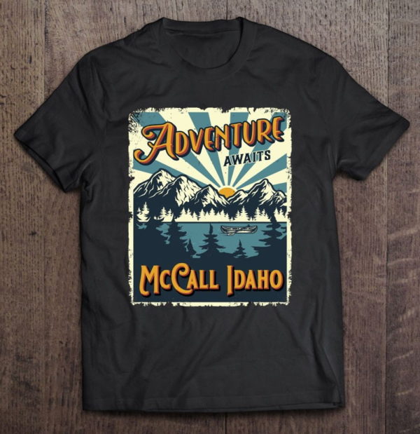 mccall idaho souvenir adventure awaits t-shirt