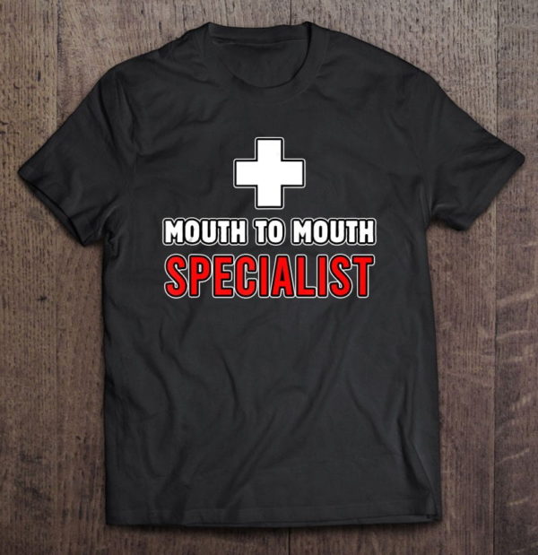 mouth to mouth specialist lifeguards seashore marine police t-shirt