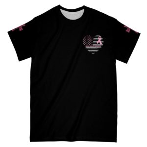 no one fights alone american flag breast cancer awareness all over print t-shirt