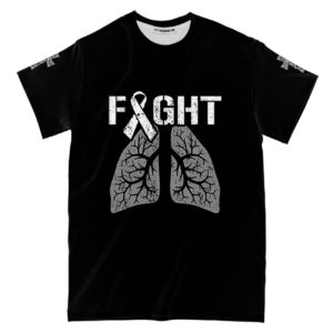 no one fights alone lung cancer awareness all over print t-shirt