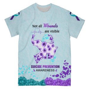 not all wounds are visible suicide prevention aop t-shirt