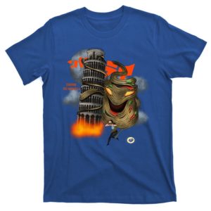 pasta in pisa tower t-shirt