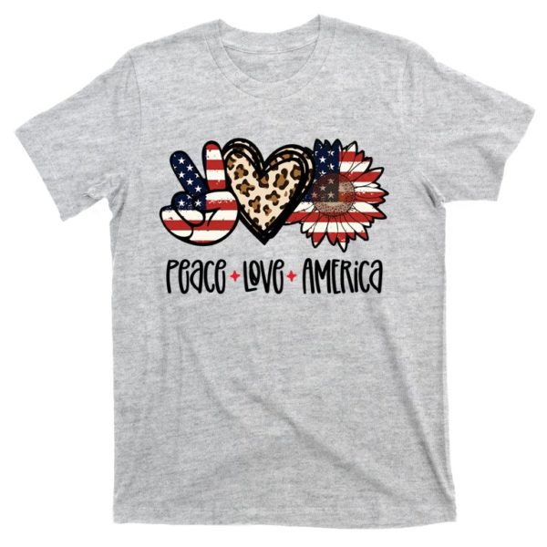 peace love america 4th of july patriotic t-shirt