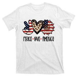 peace love america 4th of july patriotic t-shirt