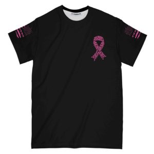 pink ribbon distressed flag breast cancer awareness all over print t-shirt