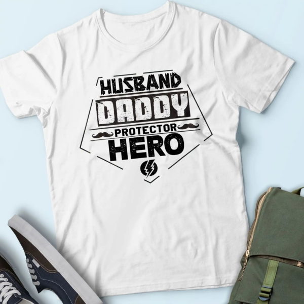 practical gifts for dad, husband daddy protector hero, father t-shirt