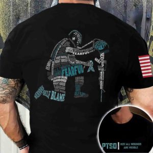 ptsd veteran not all wounds are visible all over print t-shirt
