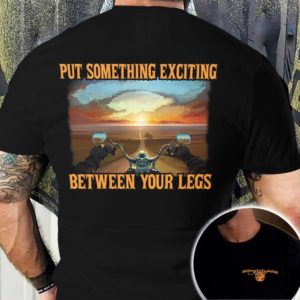 put something exciting between your legsall over print t-shirt, black motorcycle shirt