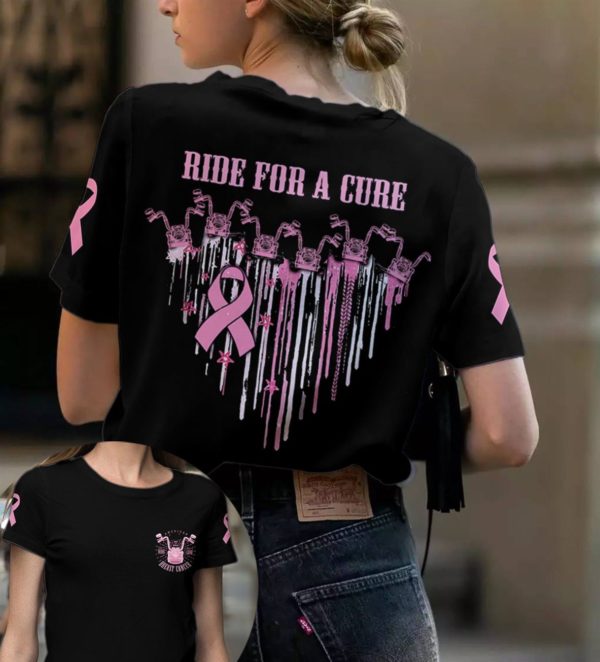 ride for a cure american motorcycle breast cancer awareness aop t-shirt