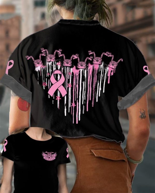 ride for a cure breast cancer awareness aop t-shirt