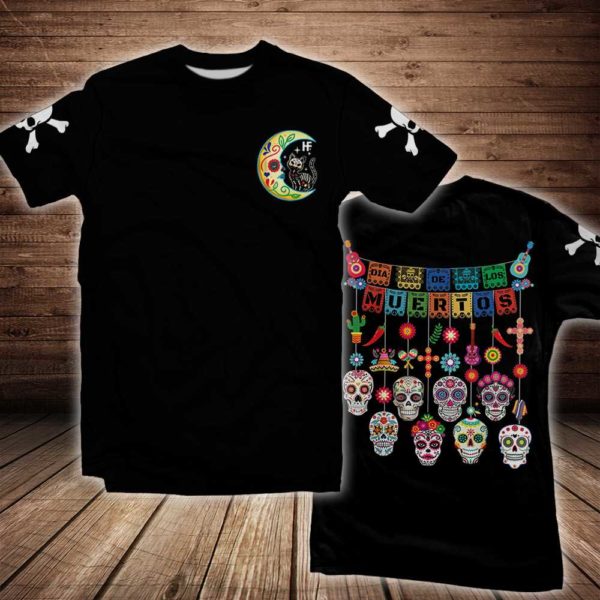 scary mexican dia de muertos day of the dead t-shirt