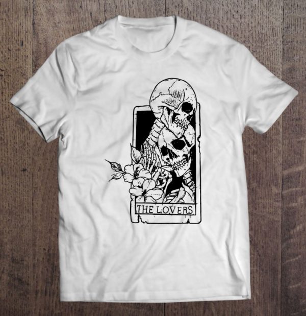 skeleton couple the lovers tarot card valentine's day t-shirt