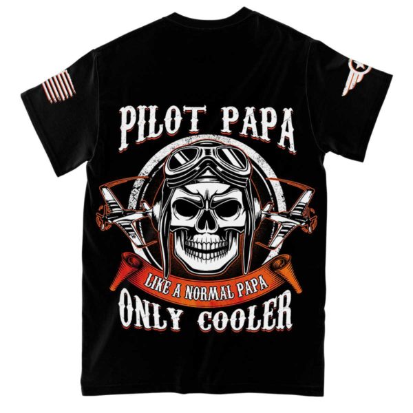 skull pilot papa like normal only cooler aircraft airborne all over print t-shirt