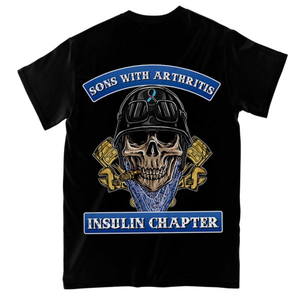 skull son with arthritis insulin chapter diabetes awareness all over print t-shirt