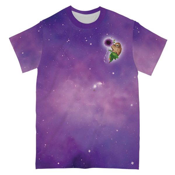 sloth is my spirit animal all over print t-shirt, purple sloth dancing shirt