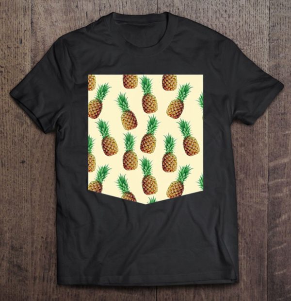 small pineapples pocket - funny tropical fruit tee shirt