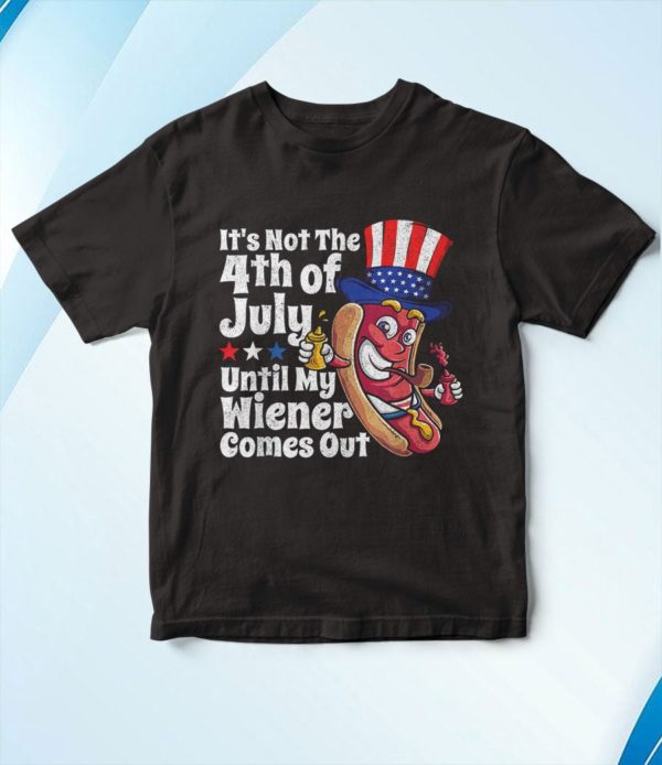 4th of july hot dog wiener comes out t-shirt