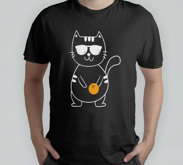 bowling cat - funny bowling team bowler bowling t-shirt