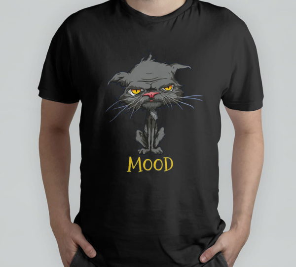 cat mood funny angry bored cat kitten cat lovers mood meme t-shirt