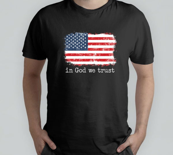 in god we trust usa vintage flag t-shirt