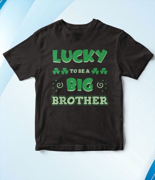 lucky to be a big brother st. patrick's day gender reveal t-shirt