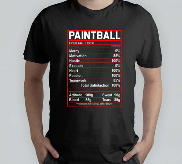 paintball nutrition facts t-shirt