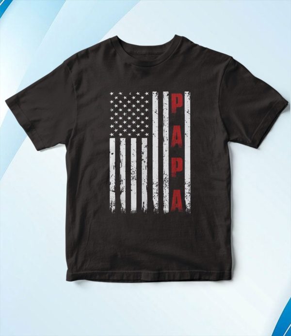 proud papa american flag t-shirt